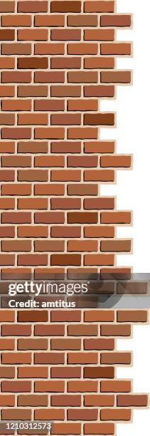 brick border - exploding wall stock illustrations