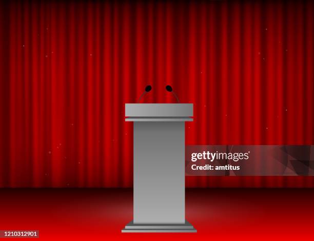 presentation podium - conference stage background stock illustrations