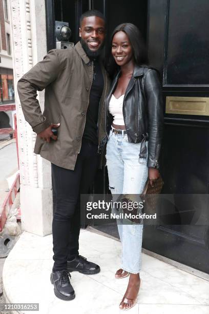 Mike Boateng and Priscilla Anyabu from Love Island 2020 seen arriving at Heat Radio Studios on March 04, 2020 in London, England.