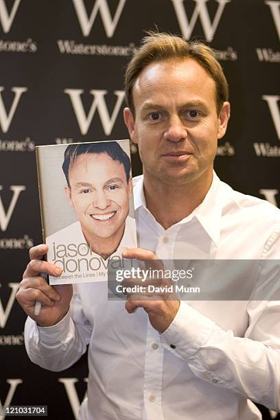 Jason Donovan signs copies of his new book at Waterstones book store in Liverpool on October 12, 2007 in England.