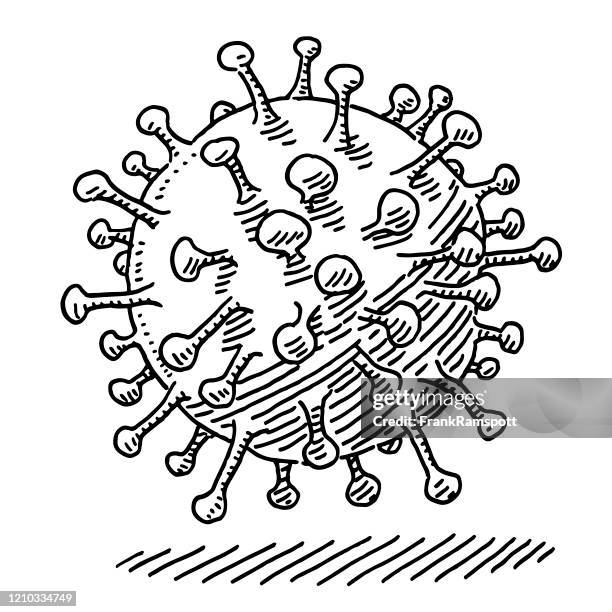 virus infectious disease symbol drawing - coronavirus stock illustrations
