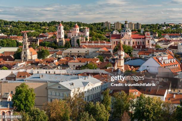 aerial view of vilnius - vilnius stock pictures, royalty-free photos & images