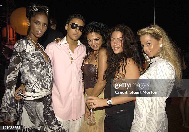 Kim Porter, Quincy Combs and guests during "Unforgivable" Fragrance Celebration - Dinner - St. Tropez - France in St Tropez, France.