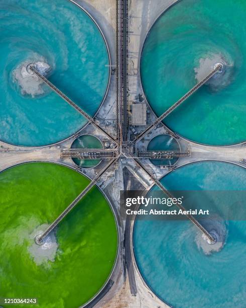 water treatment plant as seen from above, arizona, united states of america - climate research stock pictures, royalty-free photos & images