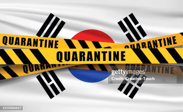 quaretina and flags - caution flag stock illustrations