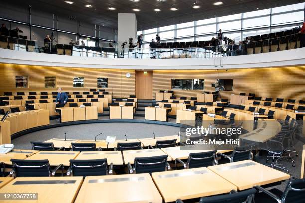 General view of a Thuringia state parliament on March 4, 2020 in Erfurt, Germany. Today's vote follows a previous vote in which the right-wing...