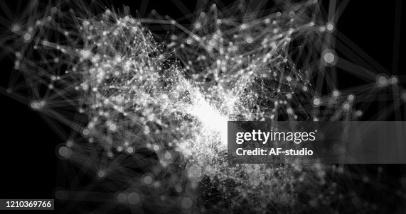 Abstract Science Technology Background Network Particle Illustration 3d ...