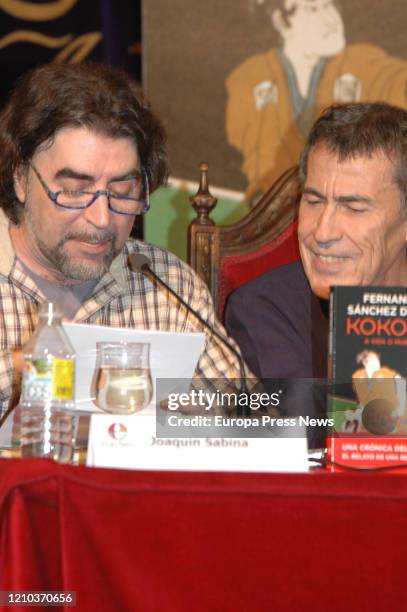 Singer Joaquin Sabina is seen during the presentation of a book by writer Fernando Sanchez Drago on December 14, 2005 in Madrid, Spain.