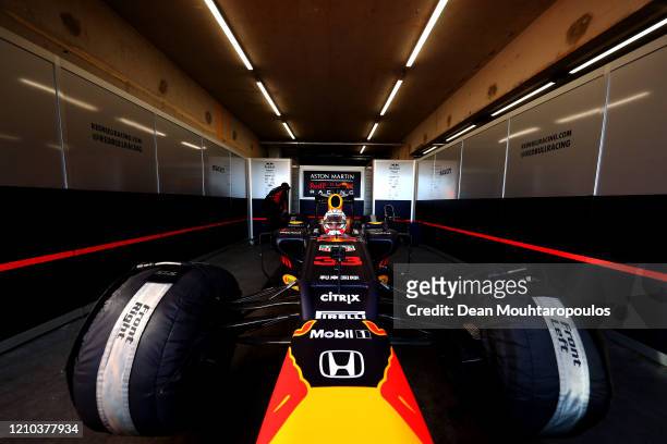 Max Verstappen of Red Bull Racing is pictured as he drives the first laps at the official opening for the upcoming F1 or Formula One race which will...