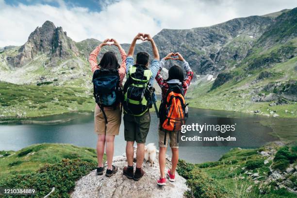 hiking with friends - bulgaria nature stock pictures, royalty-free photos & images