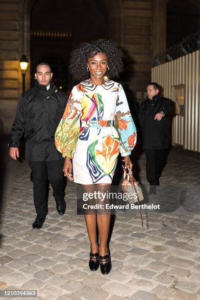 Angelica Ross is seen outside the Vuitton show, during Paris Fashion Week Womenswear Fall/Winter 2020/2021, on March 03, 2020 in Paris, France.