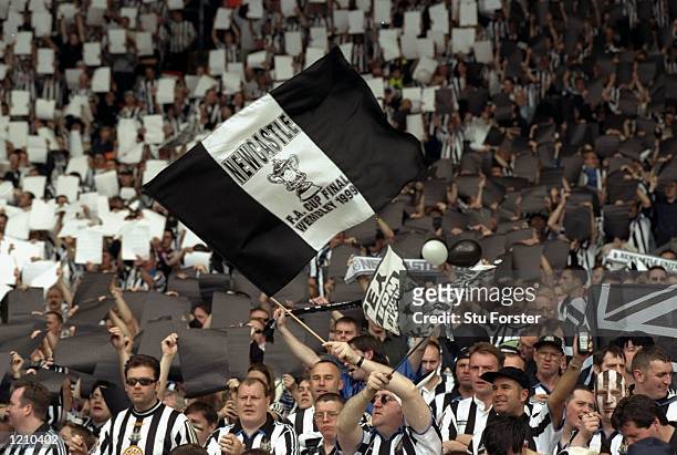 Newcastle fans show their support for the team before the AXA FA Cup Final match against Manchester United played at Wembley Stadium in London,...