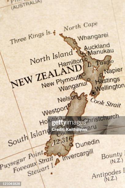 new neuseeland - new zealand map stock-fotos und bilder