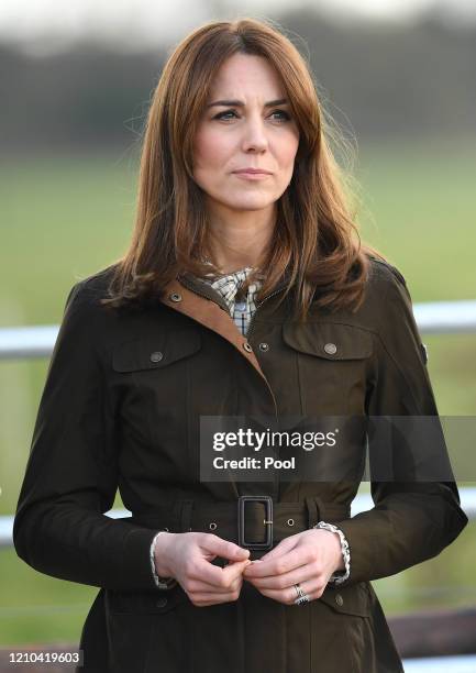 Catherine, Duchess of Cambridge visits Teagasc Research Farm’s on March 04, 2020 in Carlow, Ireland. The Duke and Duchess of Cambridge are...