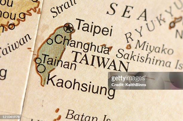 taiwan - taipei map stock pictures, royalty-free photos & images
