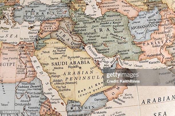 maps of countries in middle east - persian gulf 個照片及圖片檔