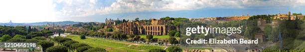 circus maximus panorama of rome - circo máximo fotografías e imágenes de stock