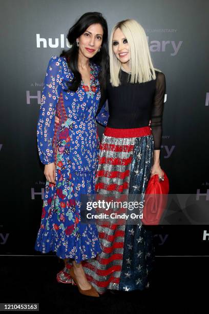 Huma Abedin and Stacey Bendet Eisner attend "Hillary" New York Premiere at Directors Guild of America Theater on March 04, 2020 in New York City.