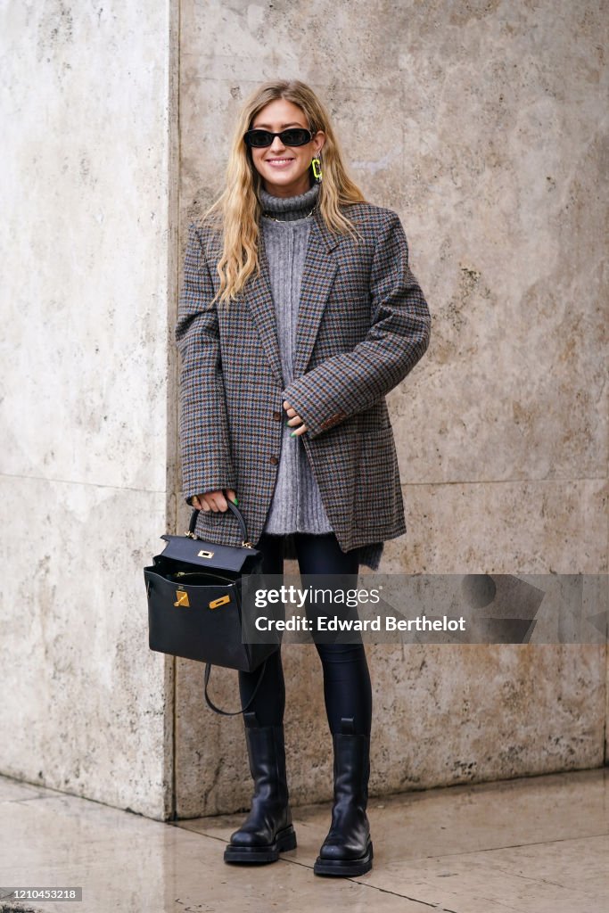 Street Style - Paris Fashion Week - Womenswear Fall/Winter 2020/2021 : Day Eight