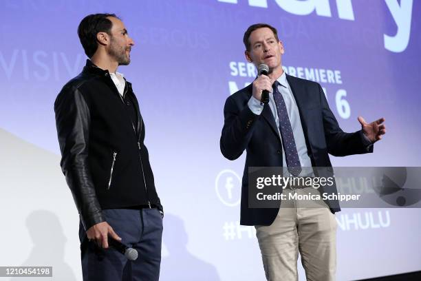 Ben Silverman and Howard T. Owens speak onstage during Hulu's "Hillary" NYC Premiere on March 04, 2020 in New York City.