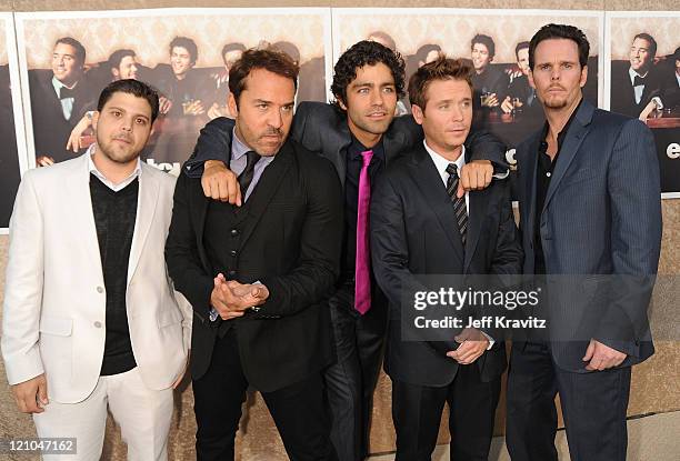 Actors Jerry Ferrara, Jeremy Piven, Adrian Grenier, Kevin Connolly and Kevin Dillon arrive on the red carpet to HBO's official premiere of...