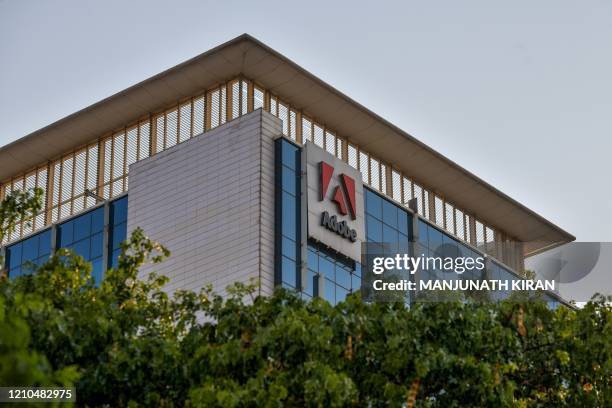 In this photo taken on April 16 a general view shows the Indian office of US multinational computer software company Adobe in Bangalore. -...