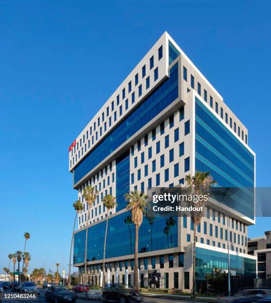 In this handout photo provided by Netflix, is a view of Netflix's headquarters located on Sunset Blvd. On April 20, 2020 in Hollywood, California.