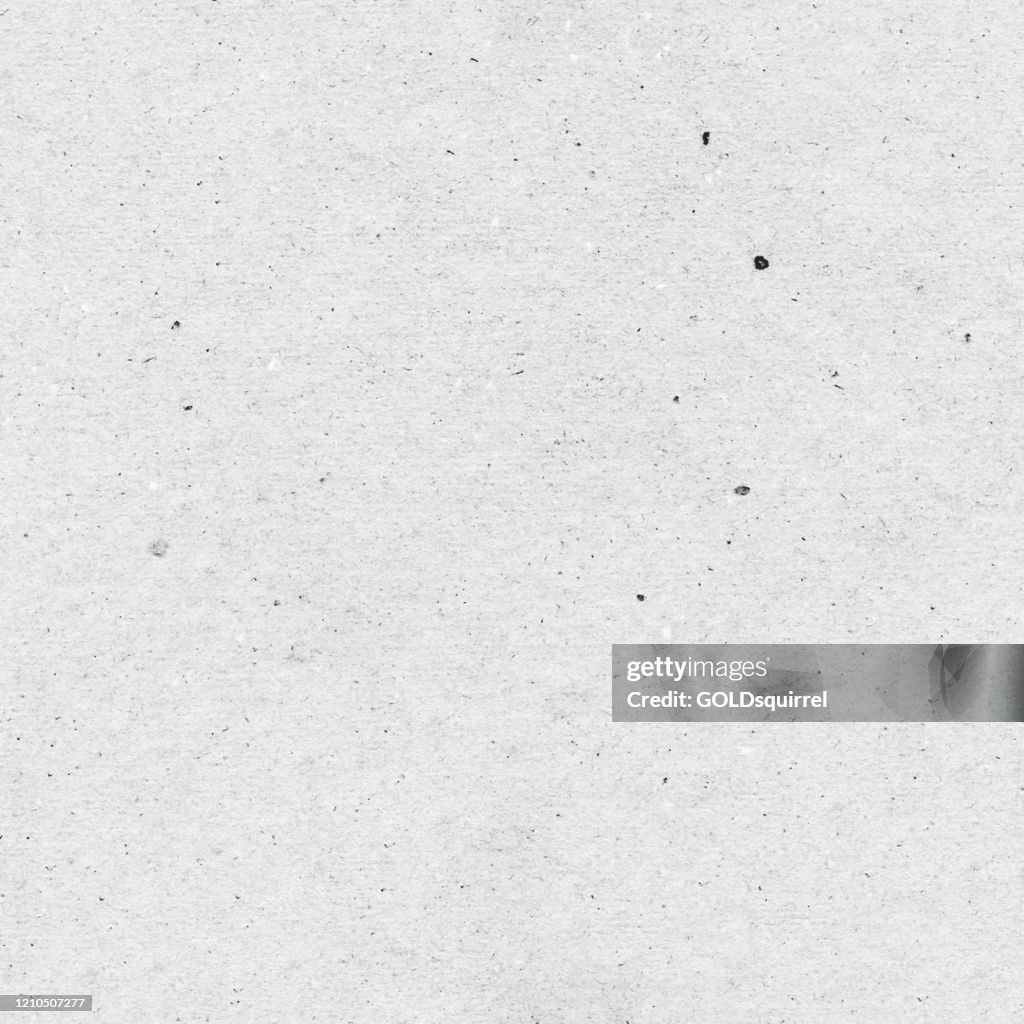 Seamless recycled flat gray paper background - a flat sheet of paper with a pronounced texture with visible pollution and roughness of handmade paper - original vector illustration