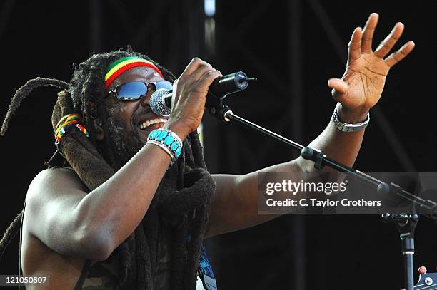 David Hinds of Steel Pulse performs on the Odeum Stage during the Rothbury Music Festival 08 on July 6, 2008 in Rothbury, Michigan.