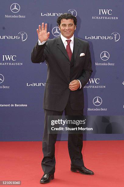 Alberto Tomba, Skiing legend during 2006 Laureus World Sports Awards - Red Carpet - Arrivals at Museu Nacional d'Art de Catalunya in Barcelona, Spain.