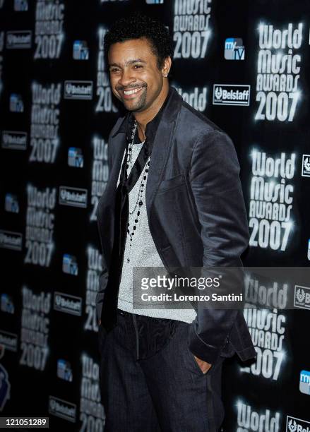 Singer Shaggy poses in the awards room during the 2007 World Music Awards held at the Sporting Club on November 4, 2007 in Monte Carlo, Monaco.