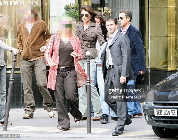 Jean Sarkozy, Cecilia Sarkozy and Nicolas Sarkosy during Nicolas Sarkozy and Family Sighting in Paris - September 30, 2006 in Paris, France.