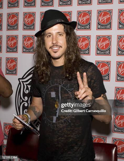 Musician Cisco Adler signs copies of "Shwayze" at the Virgin Megastore in Union Square on August 19, 2008 in New York City.