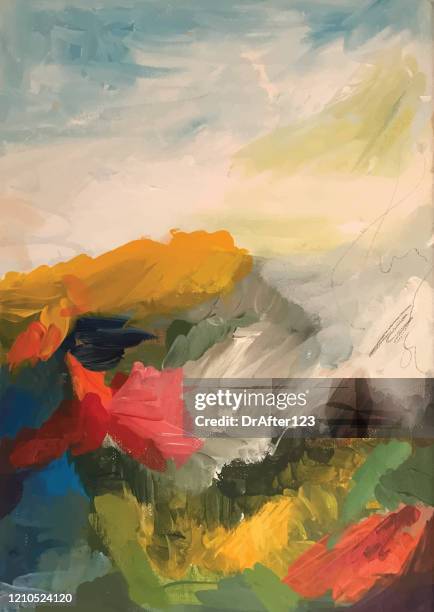 abstract acrylic painting - acrylic painting stock illustrations