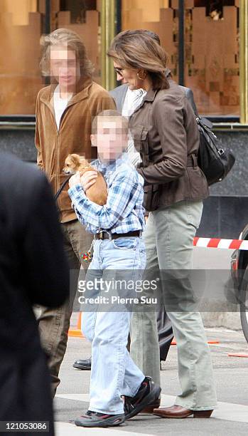 Cecilia Sarkozy and sons Jean and Louis