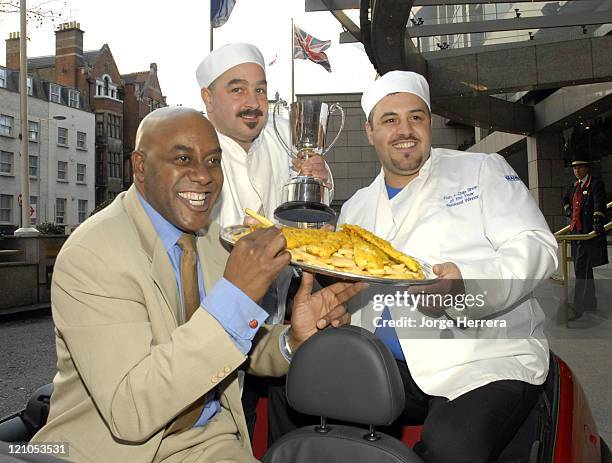 Ainsley Harriott and 1st place winners Pete Petrou and Mark Petrou