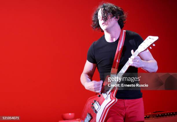 Jack White of The White Stripes during The White Stripes in Concert at Tenda Strisce Theater in Rome - June 6, 2007 at Tenda Strisce Theater in Rome,...
