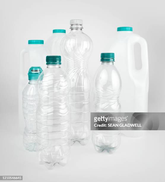 various plastic bottles - gross domestic product stock-fotos und bilder