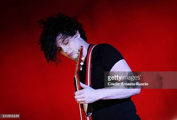 Jack White of The White Stripes during The White Stripes in Concert at Tenda Strisce Theater in Rome - June 6, 2007 at Tenda Strisce Theater in Rome,...