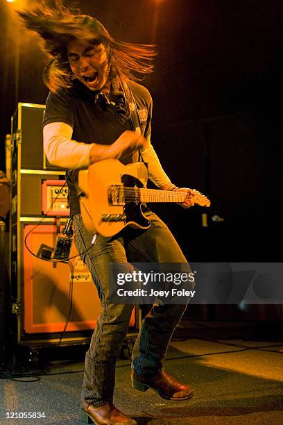 Joey Barba of the American rock band Tickle Me Pink performs at The Music Mill on January 20, 2009 in Indianapolis.