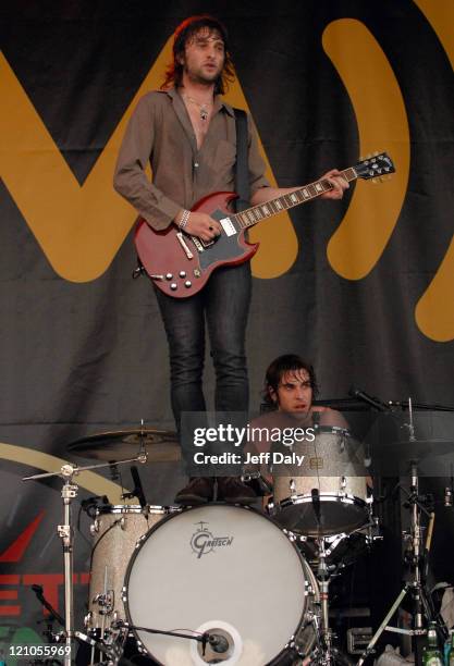 Nic Cester and Chris Cester of Jet during Jet In Concert at the XM Satellite Radio Indy 300 - March 24, 2007 at Homestead Miami Speedway in Miami,...