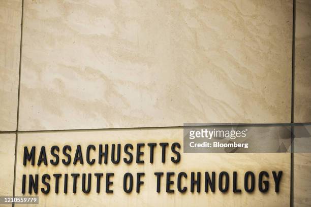 Signage is displayed on the Massachusetts Institute of Technology campus in Cambridge, Massachusetts, U.S., on Monday, April 20, 2020....