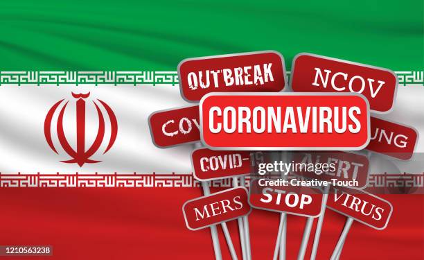 global corona virus alert - iran coronavirus stock illustrations