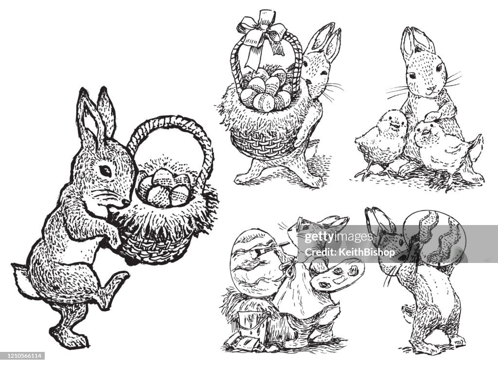 Easter Bunny Set Religious Holiday High-Res Vector Graphic - Getty Images