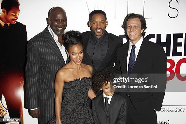 Chris Gardner, Gabriele Muccino, Jada Pinkett Smith, Jaden Smith and Will Smith