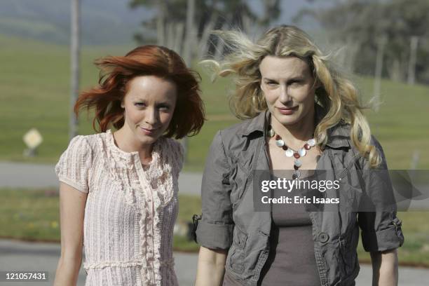 Lindy Booth and Daryl Hannah during Dark Honeymoon - On Set - May 12, 2006 in Cambria, California, United States.