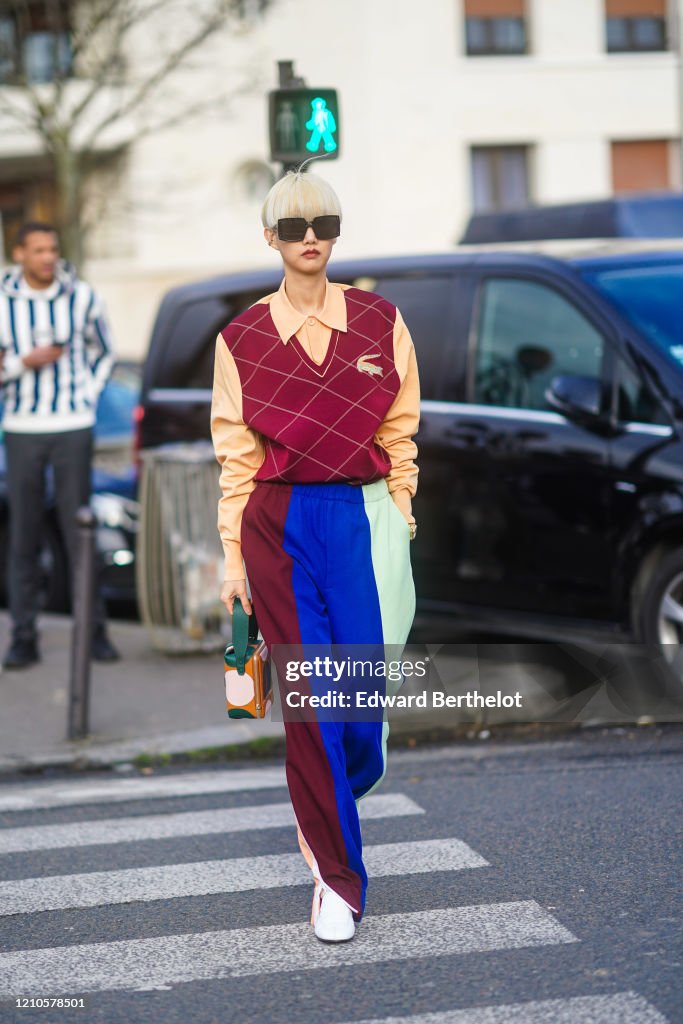 Street Style - Paris Fashion Week - Womenswear Fall/Winter 2020/2021 : Day Nine