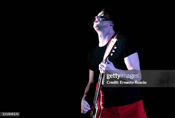 Jack White of The White Stripes during The White Stripes in Concert at Tenda Strisce Theater in Rome - June 6, 2007 at Tenda Strisce Theater in Rome,...