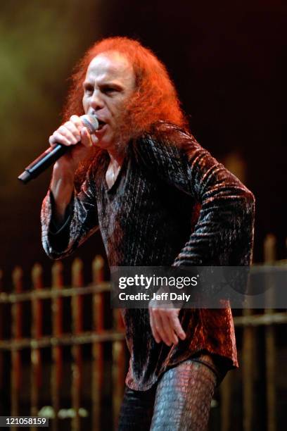 Singer Ronnie James Dio of Heaven and Hell performs live at the Bank Atlantic Center on September 15, 2007 in Sunrise, Florida