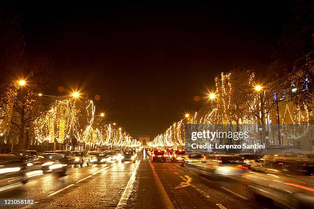 Champs-Elysees of Paris during Christmas Lighting in Champs-Elysees of Paris - November 28, 2006 in Paris, France.